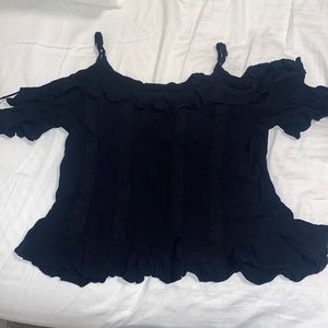 Garage Open shoulder black top